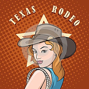 Rodeo Cowgirl with Lasso