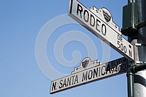 Rodeo dr & Santa Monica blvd signs, LA