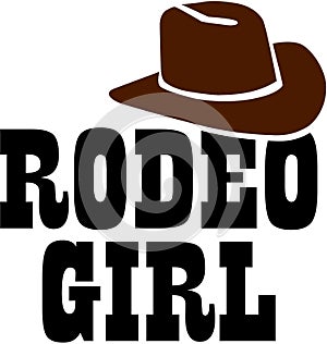 Rodeo girl with cowboy hat