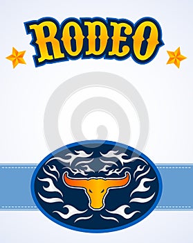 Rodeo Poster vector Design Bull Head emblem.