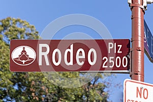 rodeo street sign at the stockyards in Fort Worth, Texas photo