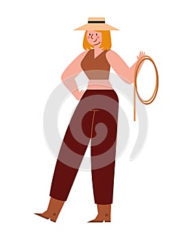 rodeo woman with rope