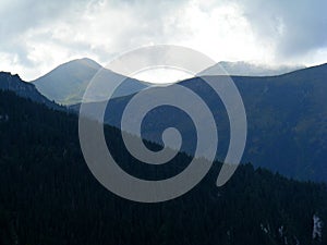 Rodnei mountains landscape in noth romania in eastern Carpathians