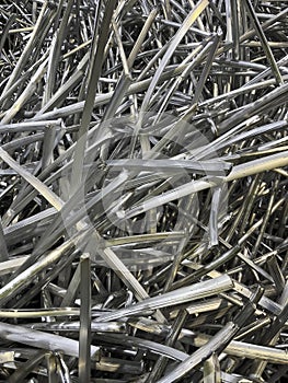 rods of aluminium in a random heap recycled from power cables