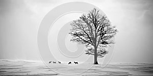 Roe deers in winter