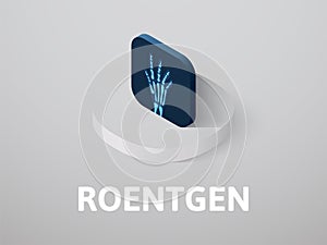 Roentgen isometric icon, isolated on color background photo