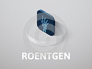 Roentgen isometric icon, isolated on color background