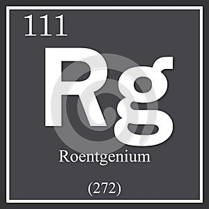 Roentgenium chemical element, dark square symbol