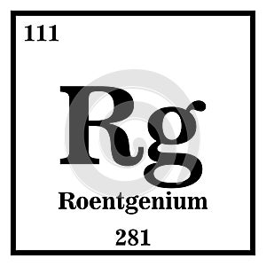 Roentgenium Periodic Table of the Elements Vector illustration eps 10