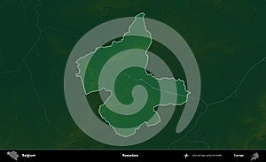 Roeselare highlighted, Belgium. Physical