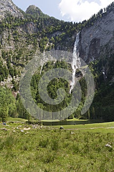 Roethbachfall waterfall near lake Obersee in Bavaria in summer photo