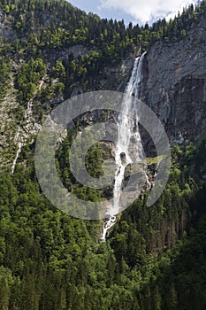 Roethbachfall waterfall near lake Obersee in Bavaria in summer photo