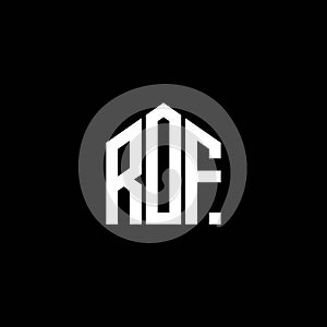 ROF letter logo design on BLACK background. ROF creative initials letter logo concept. ROF letter design.ROF letter logo design on