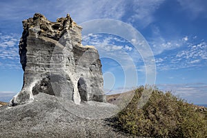 Rofera antigua, Stratified city, volcanic rocks near Teguise, on the island of Lanzarote, Canary Islands, Spain