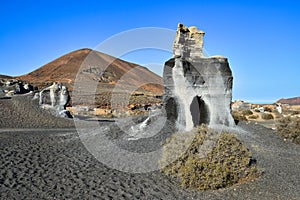 Rofera de Teseguite, striking rocks in the volcanic landscape of Lanzarote, Canary Islands, Spain