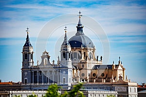 Rofs spire of Catedral de la Almudena at plaza Armeria photo