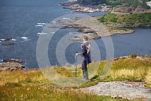 Rogaland hiking trail in Norway photo