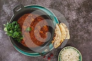 Rogan Josh with lamb meat and rice, India