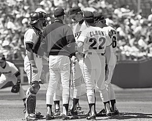 Roger Craig goes to the mound