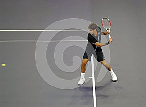Roger Federer of Switzerland in actions