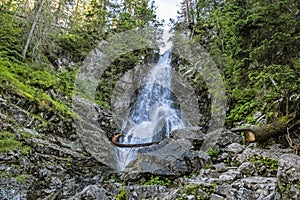 Rohac waterfall, Western Tatras, Slovakia, hiking theme