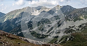 Rohace mountain group from hiking trail between Ziarske sedlo and Smrek peak in Zapadne Tatry mountains in Slovakia