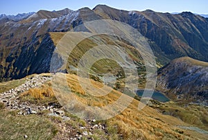 Rohace Valley - Western Tatras - lower Jamnicke lake with surrounding mountains.