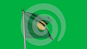 Rohingya burgee flag waving, green background