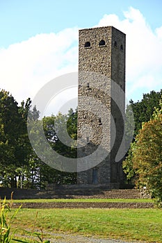 Rohrbuehl observation tower on the northern outskirts of Muenchberg town in Upper Franconia region of Bavaria, Germany