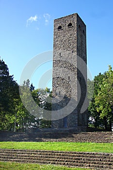 Rohrbuehl observation tower on the northern outskirts of Muenchberg town in Upper Franconia region of Bavaria, Germany