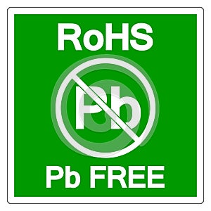 RoHS Pb Free Symbol Sign, Vector Illustration, Isolate On White Background Label. EPS10
