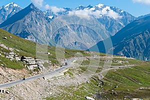Rohtang La Rohtang Pass in Manali, Himachal Pradesh, India.