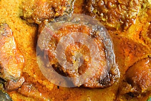 Rohu fish kalia - a spicy Bengali dish