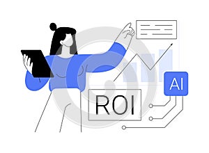 ROI and Attribution Analysis with AI abstract concept vector illustration. photo