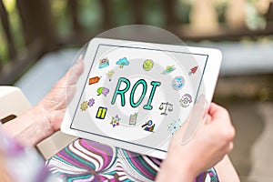 Roi concept on a tablet photo