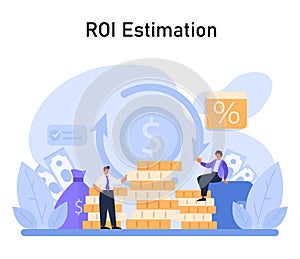 ROI Estimation concept. Flat vector illustration