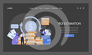 ROI Estimation concept. Flat vector illustration photo