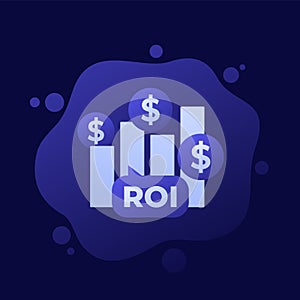 ROI icon, return on investment, vector design