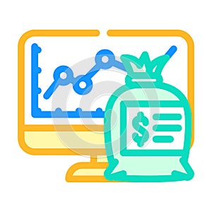 roi increase color icon vector illustration