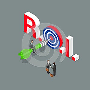 ROI Return of Investment aim business vector flat 3d isometric