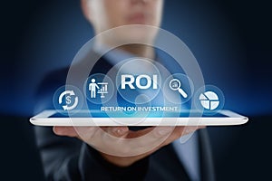 ROI Return on Investment Finance Profit Success Internet Business Technology Concept photo