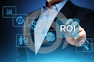 ROI Return on Investment Finance Profit Success Internet Business Technology Concept photo