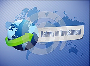 ROI return on investment globe concept photo