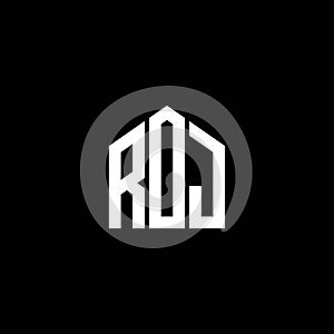 ROJ letter logo design on BLACK background. ROJ creative initials letter logo concept. ROJ letter design.ROJ letter logo design on photo