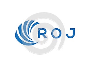 ROJ letter logo design on white background. ROJ creative circle letter logo concept. ROJ letter design photo