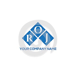 ROJ letter logo design on WHITE background. ROJ creative initials letter logo concept. photo