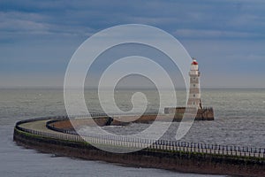Roker lighthouse. Located in Sunderland. photo