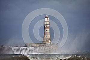 A Wet Roker Lighthouse at Sunderland photo