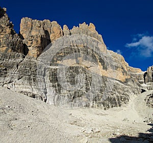 Roky cliff mountain wall of Dolomites