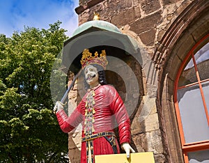 Roland figure in Stadt Nordhausen Rathaus Germany